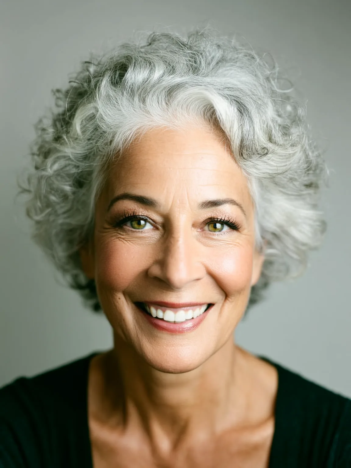 Short Voluminous Silver Frost Curly Pixie